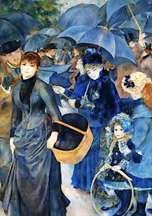 Les Parapluies by Pierre-Auguste Renoir Impressionist painting